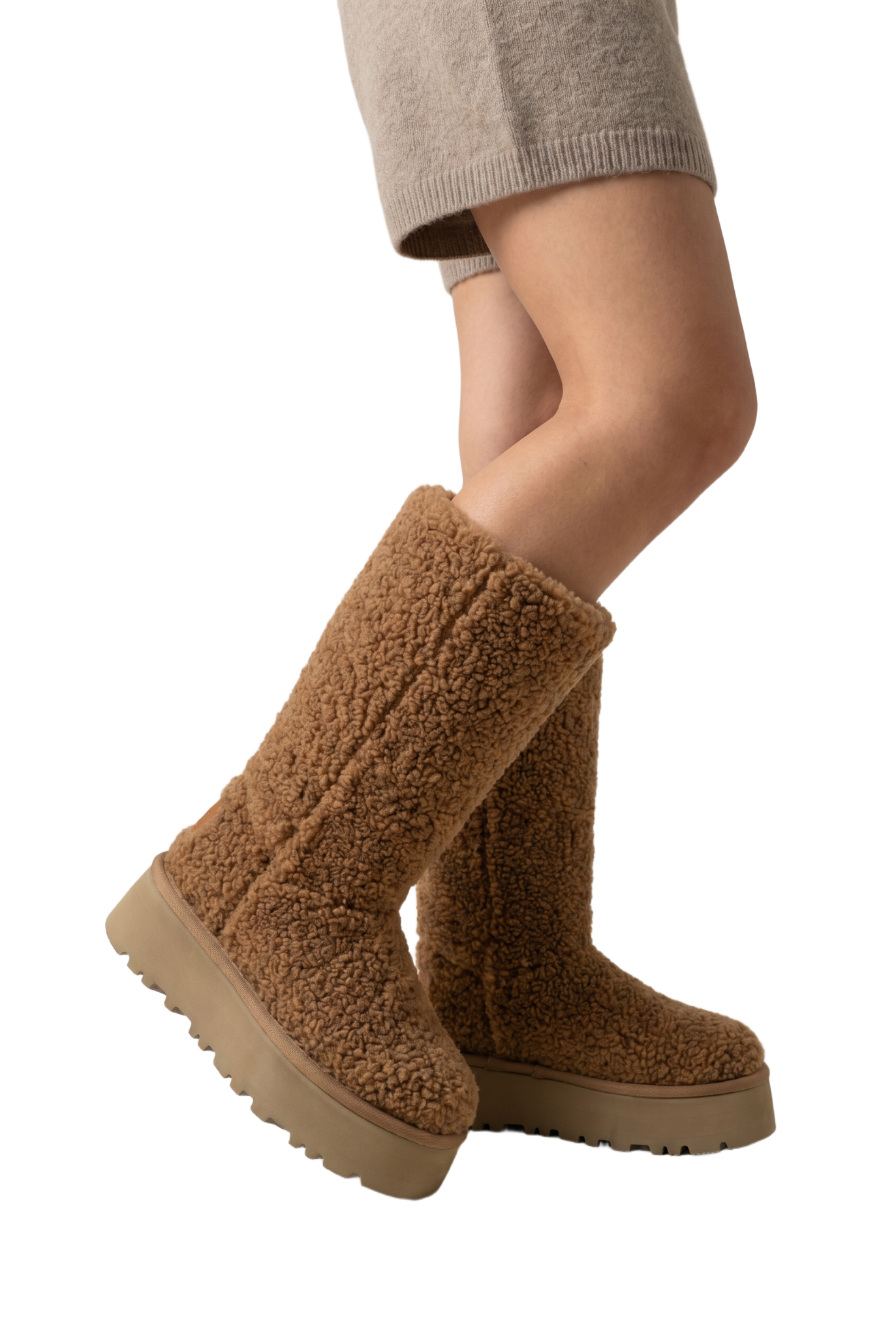 Larissa Wool Boots Long Medium Brown