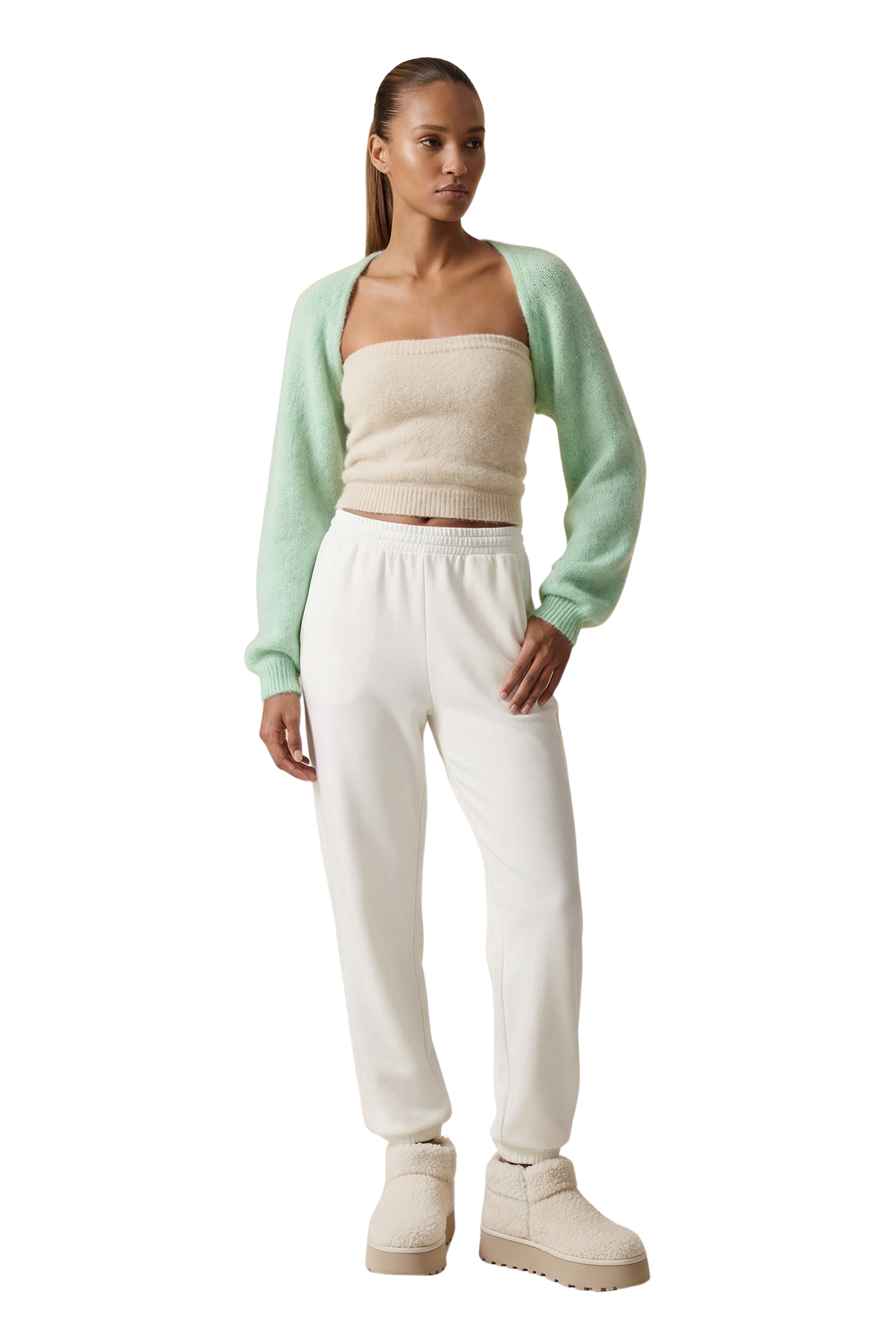 Lea Alpaca Bolero Light Green