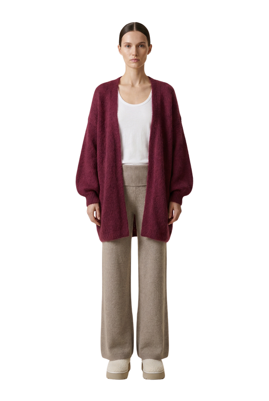 Lee Midi Cardigan Bordeaux