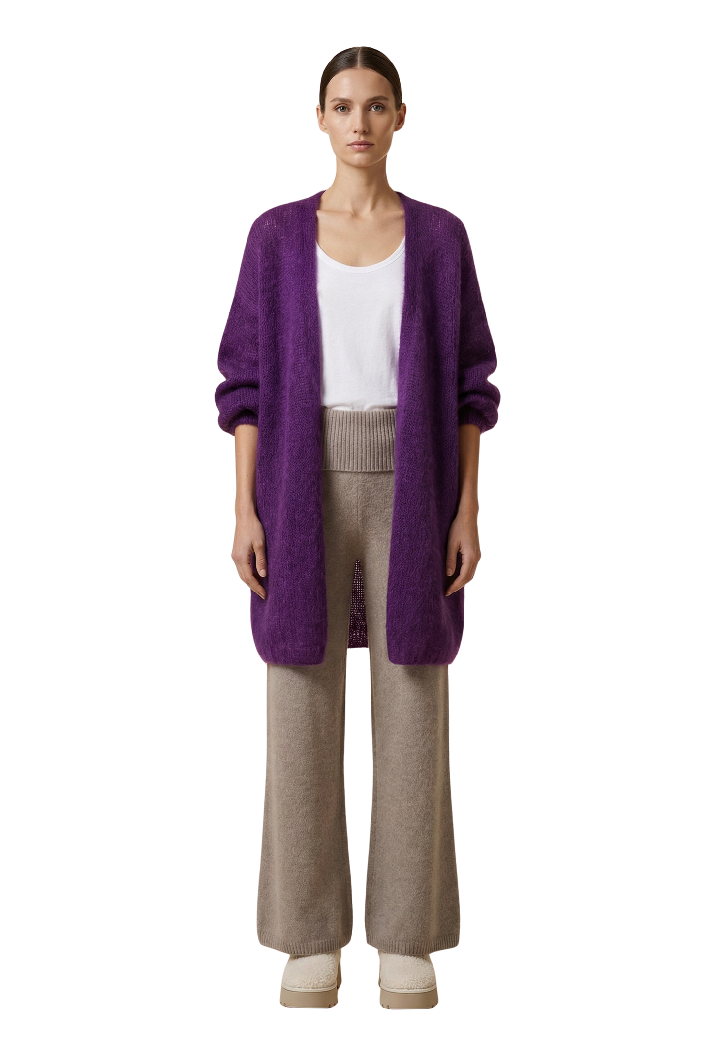 Lee Midi Cardigan Deep Purple