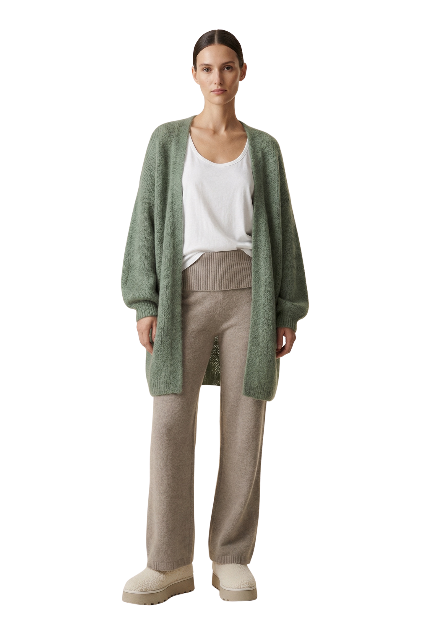 Lee Midi Cardigan Dusty Green
