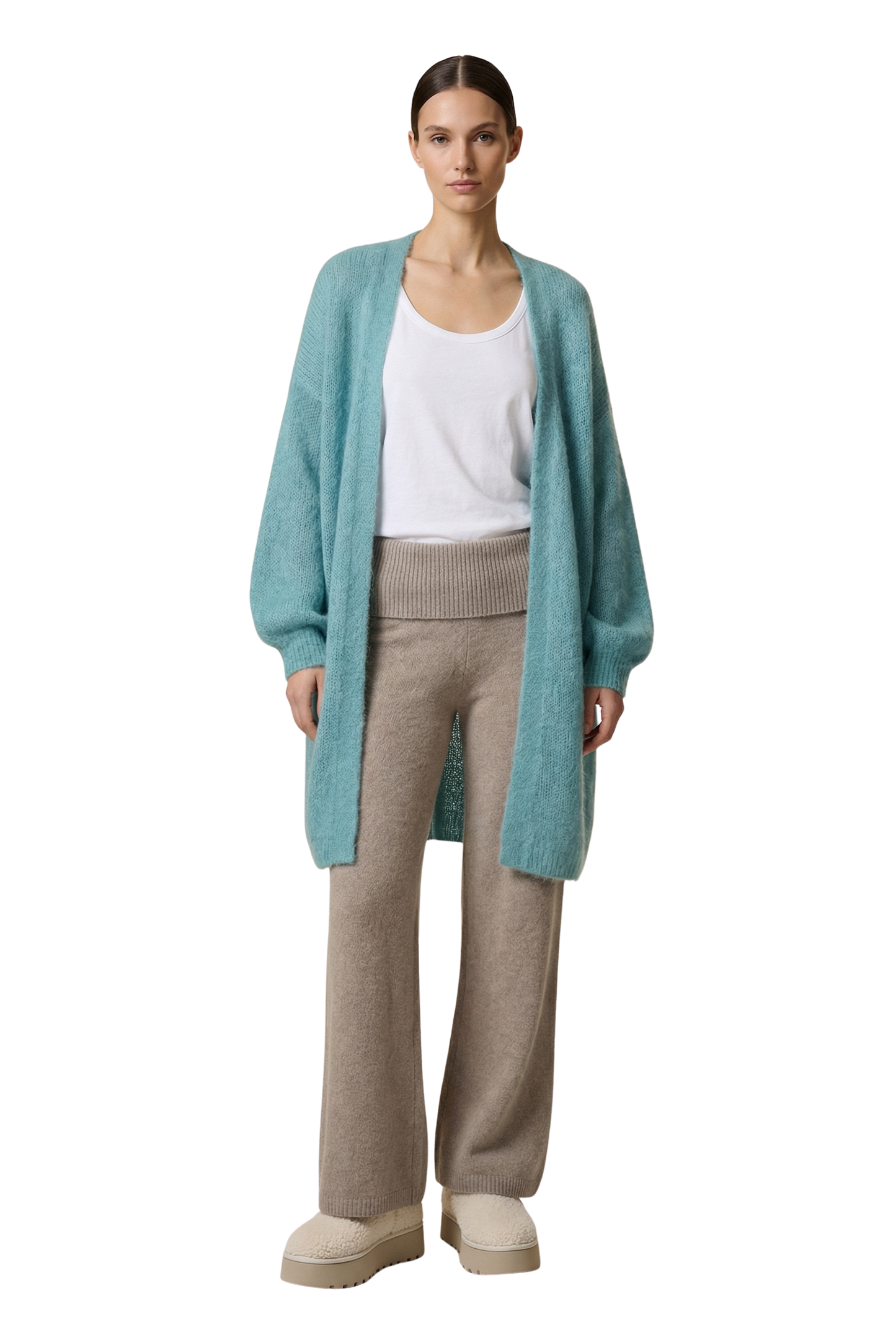 Lee Midi Cardigan Turquoise
