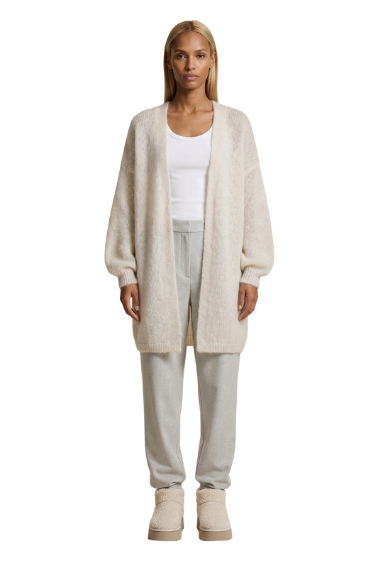 Lee Midi Cardigan White