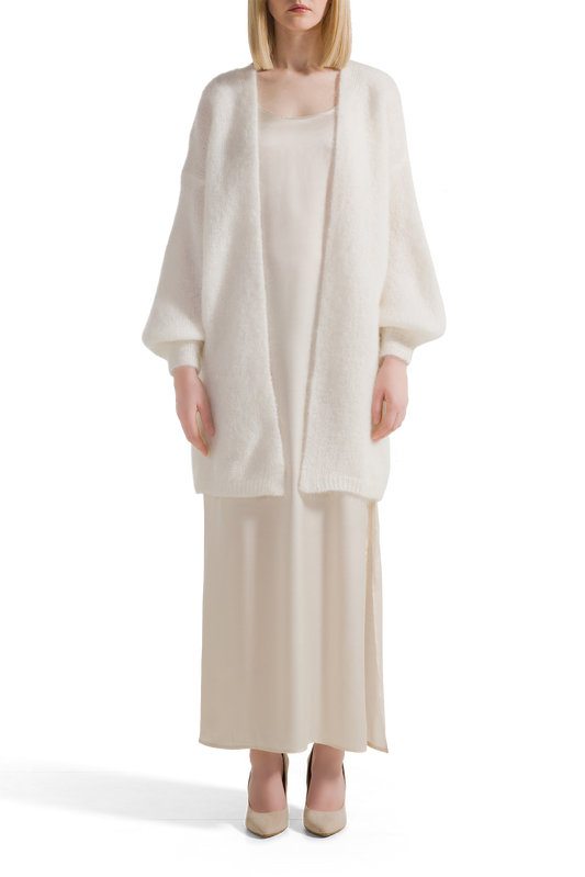 Lee Midi Cardigan White