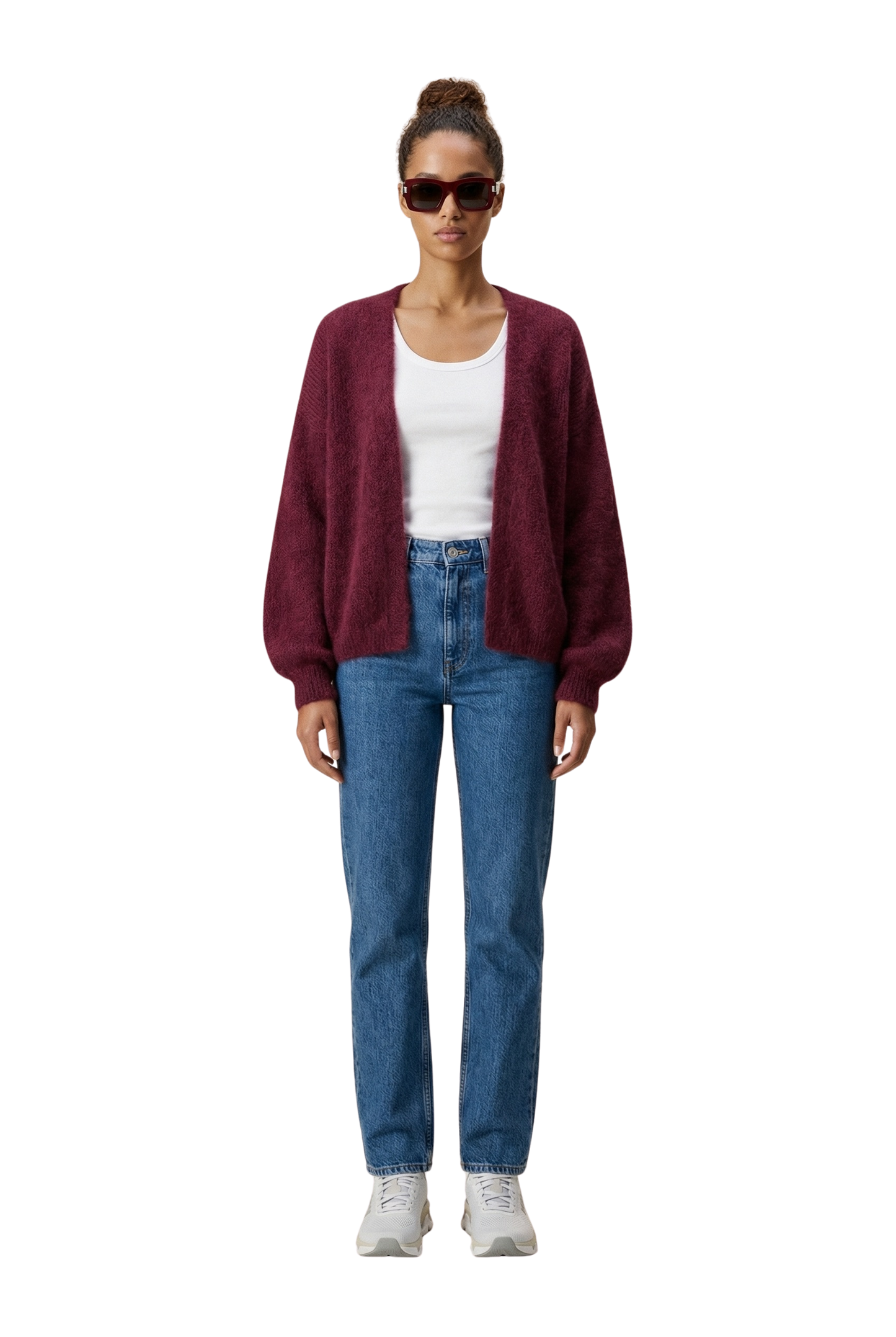 Lee Short Cardigan Bordeaux