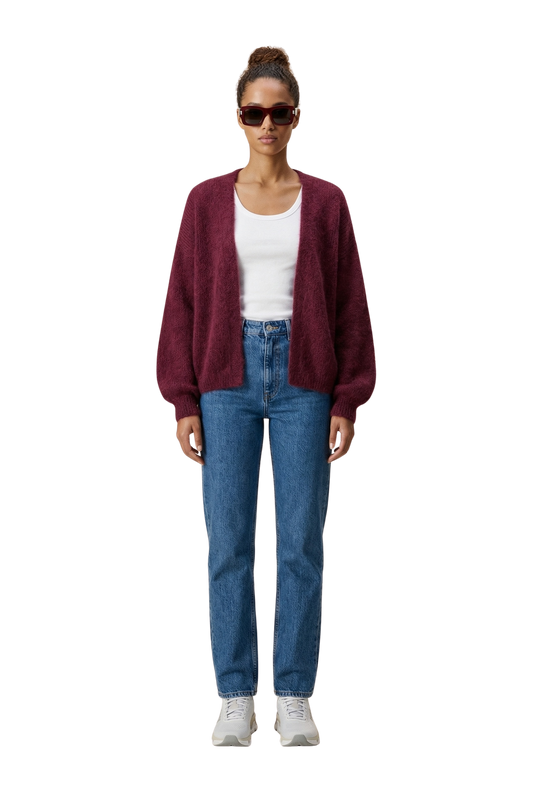 Lee Short Cardigan Bordeaux