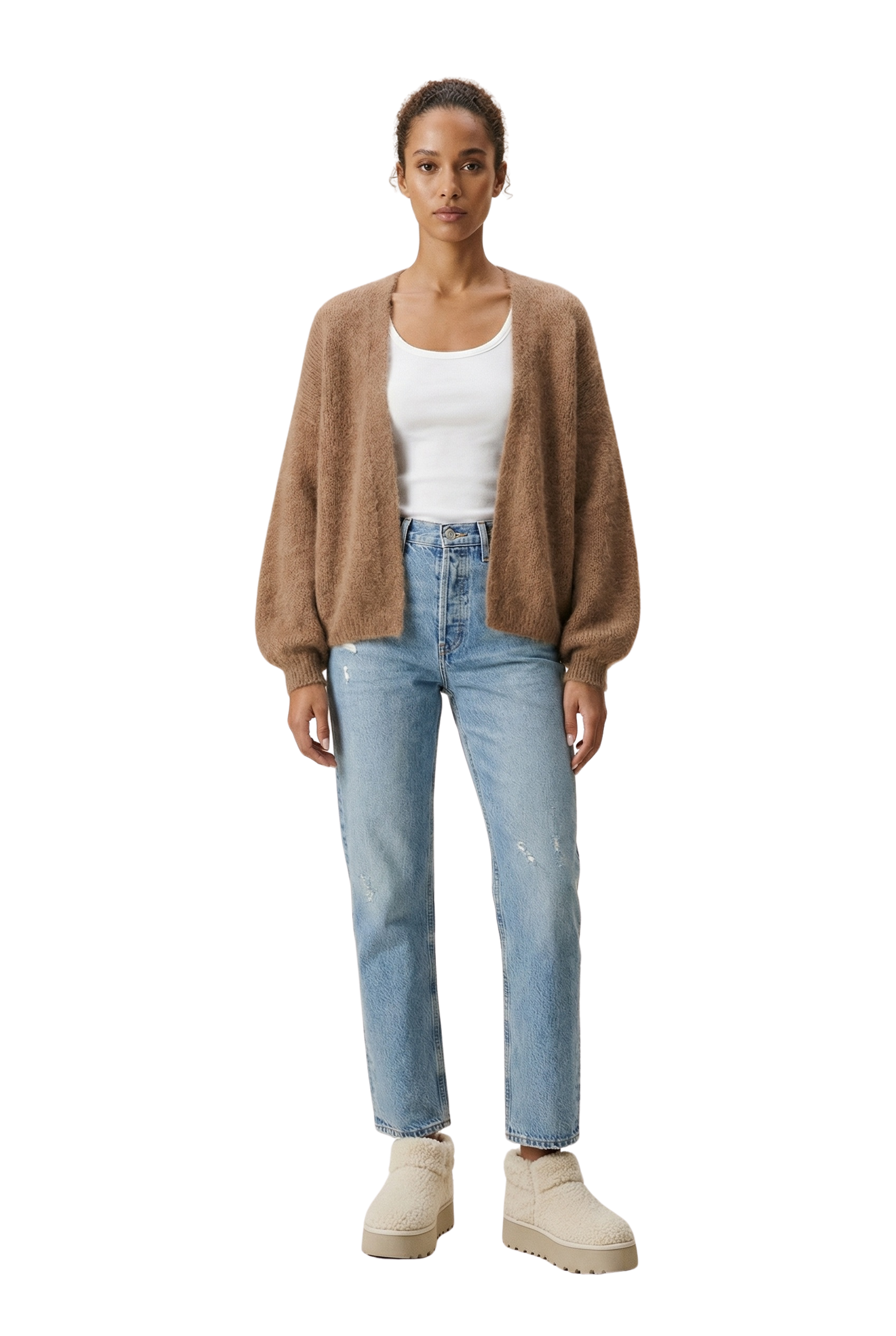 Lee Short Cardigan Medium Brown | Americandreams Lee Short Cardigan Medium Brown | Americandreams