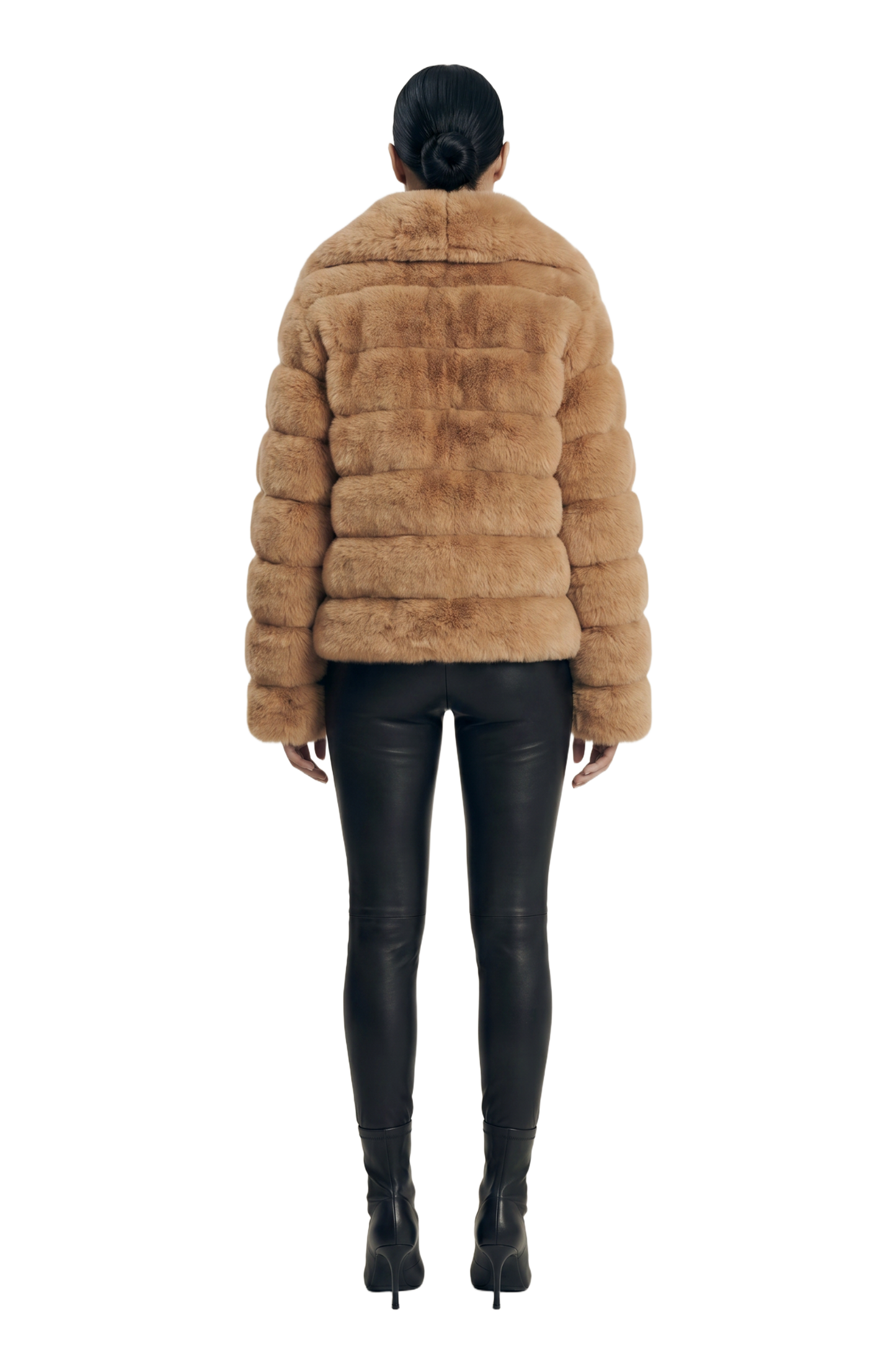 Leelai Faux Fur Coat Short Medium Brown