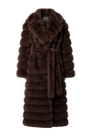Leelai Faux Fur Coat Long Dark Brown