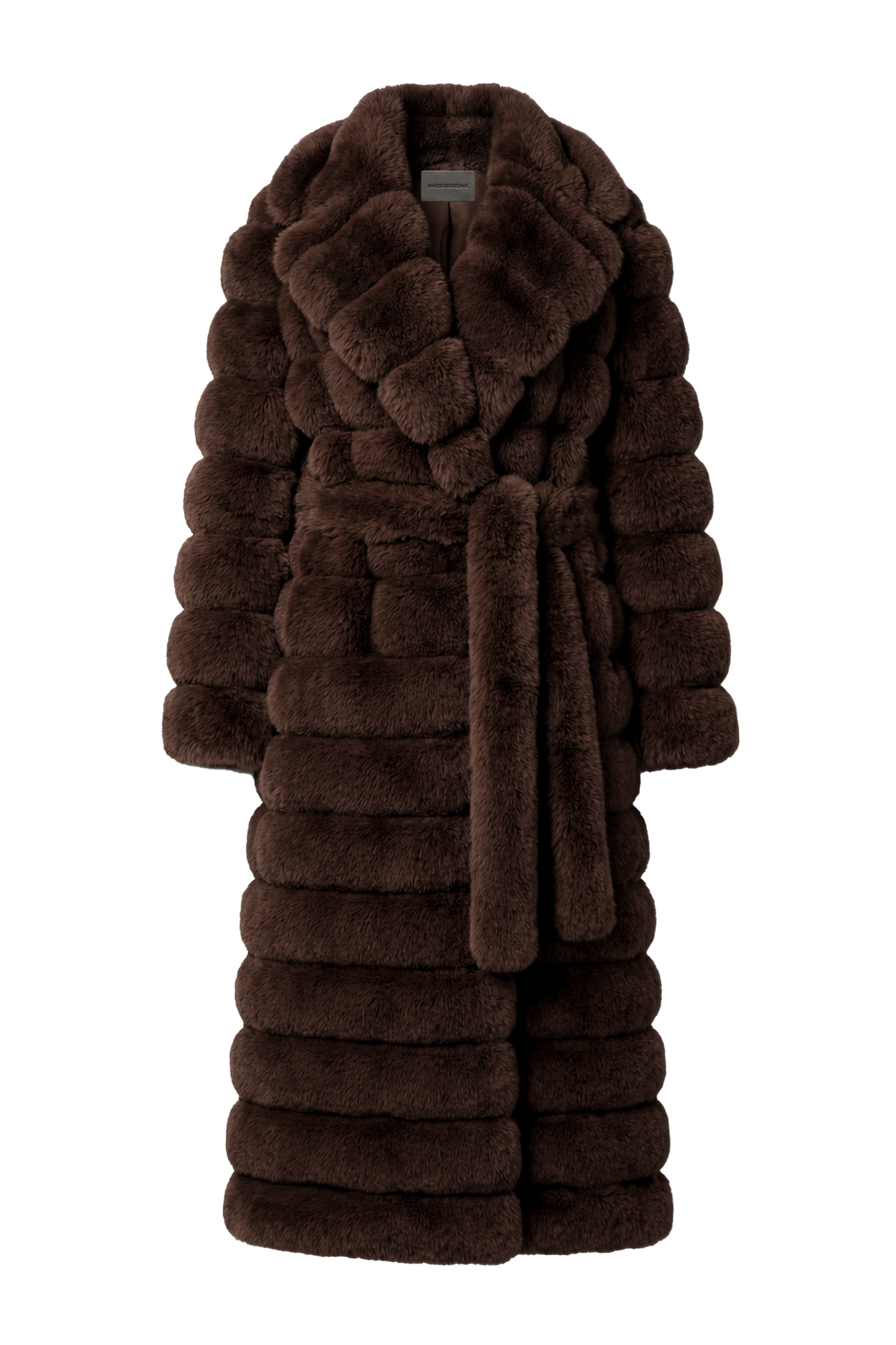 Leelai Faux Fur Coat Long Dark Brown