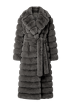 Leelai Faux Fur Coat Long Dark Grey