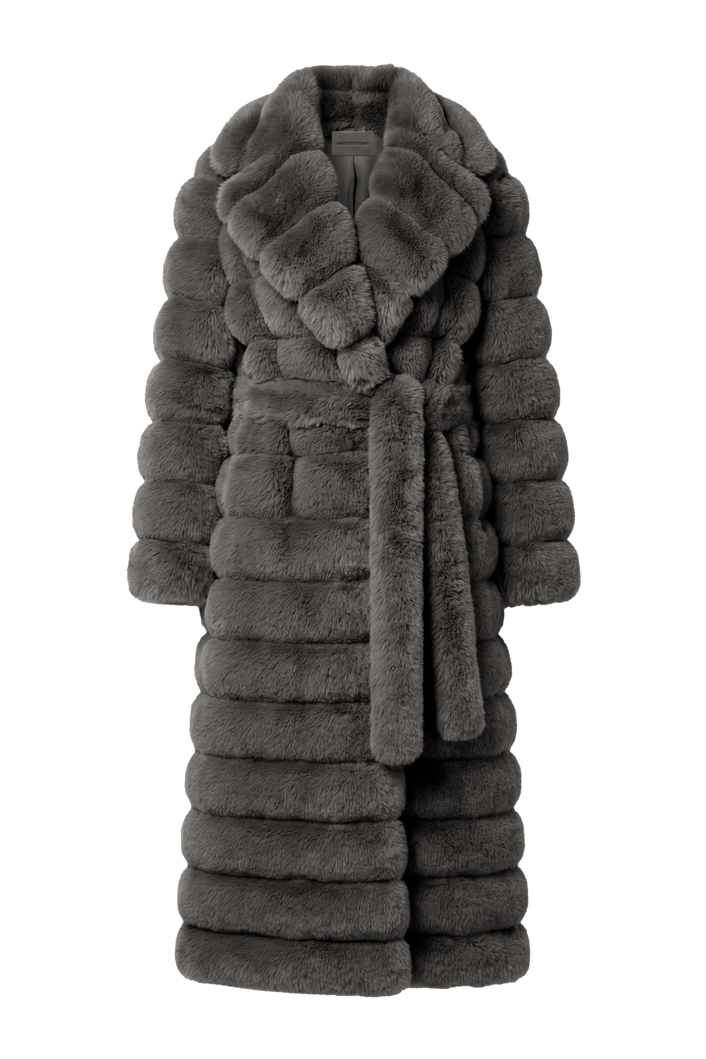 Leelai Faux Fur Coat Long Dark Grey