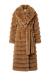 Leelai Faux Fur Coat Long Medium Brown