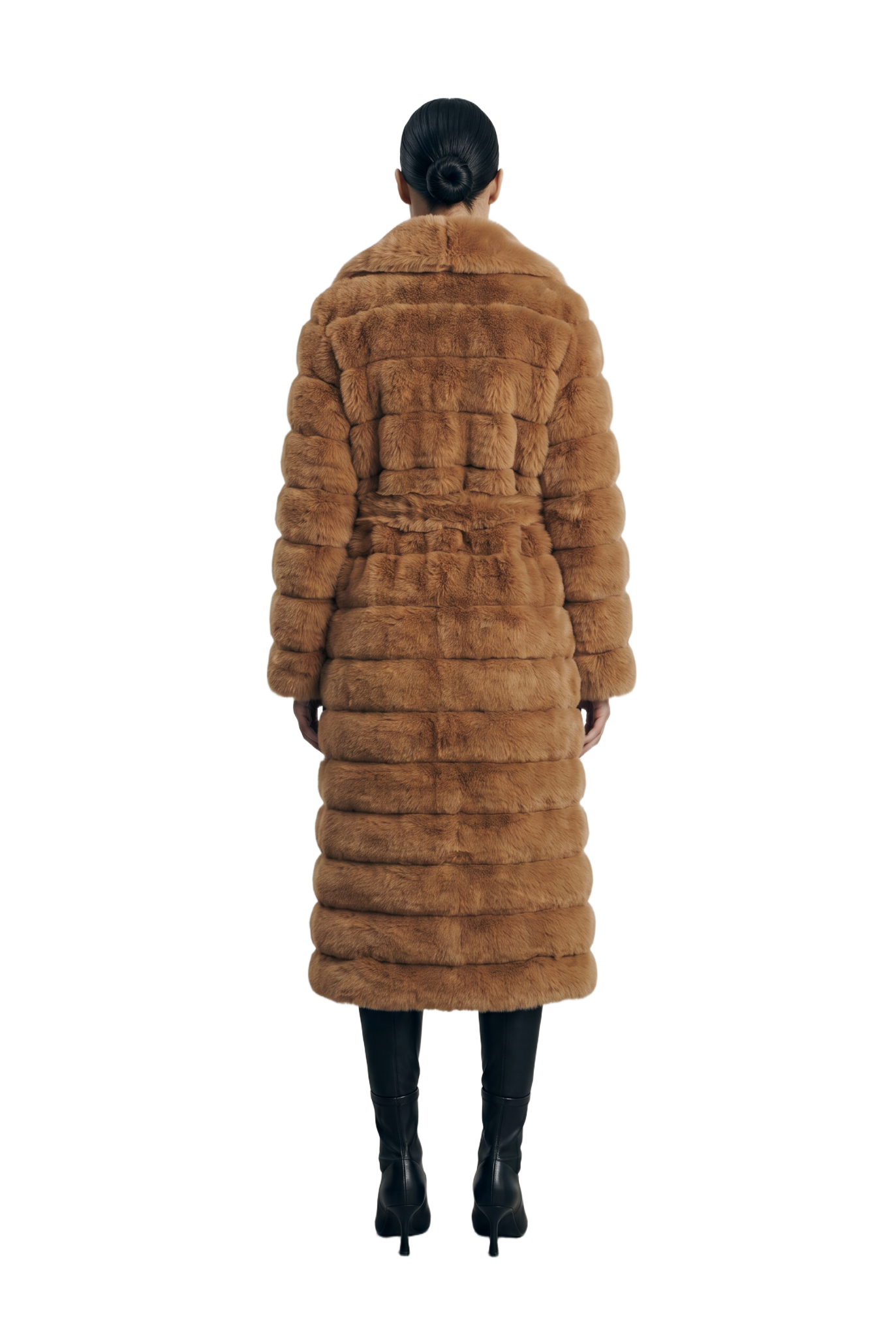Leelai Faux Fur Coat Long Medium Brown