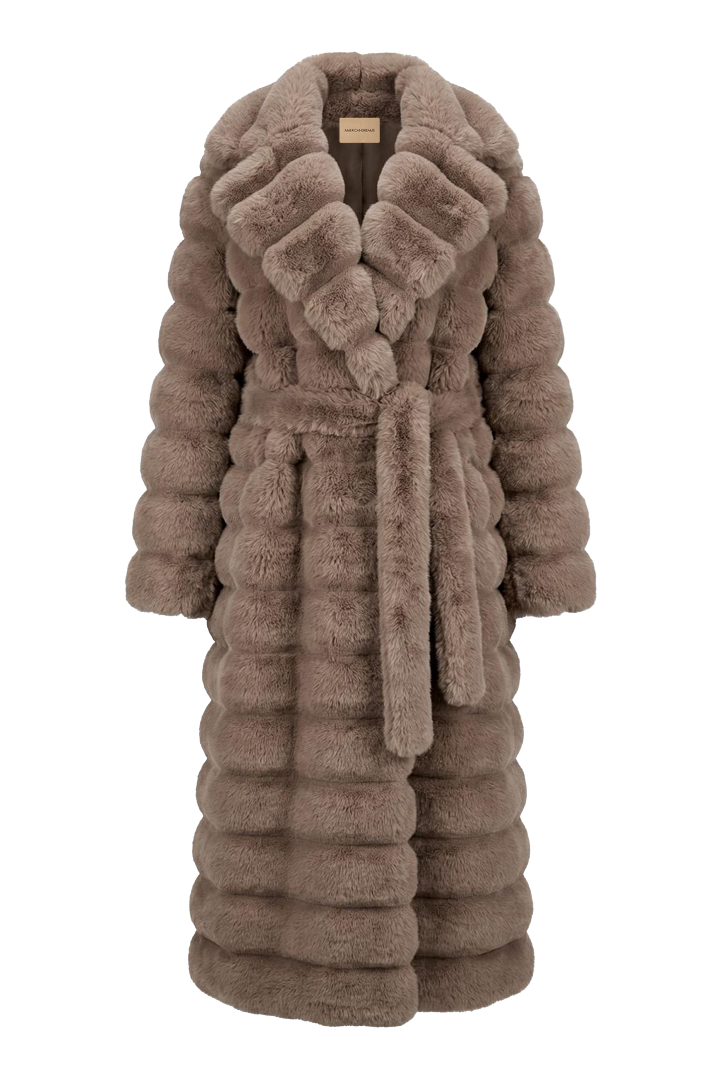 Leelai Faux Fur Coat Long Taupe