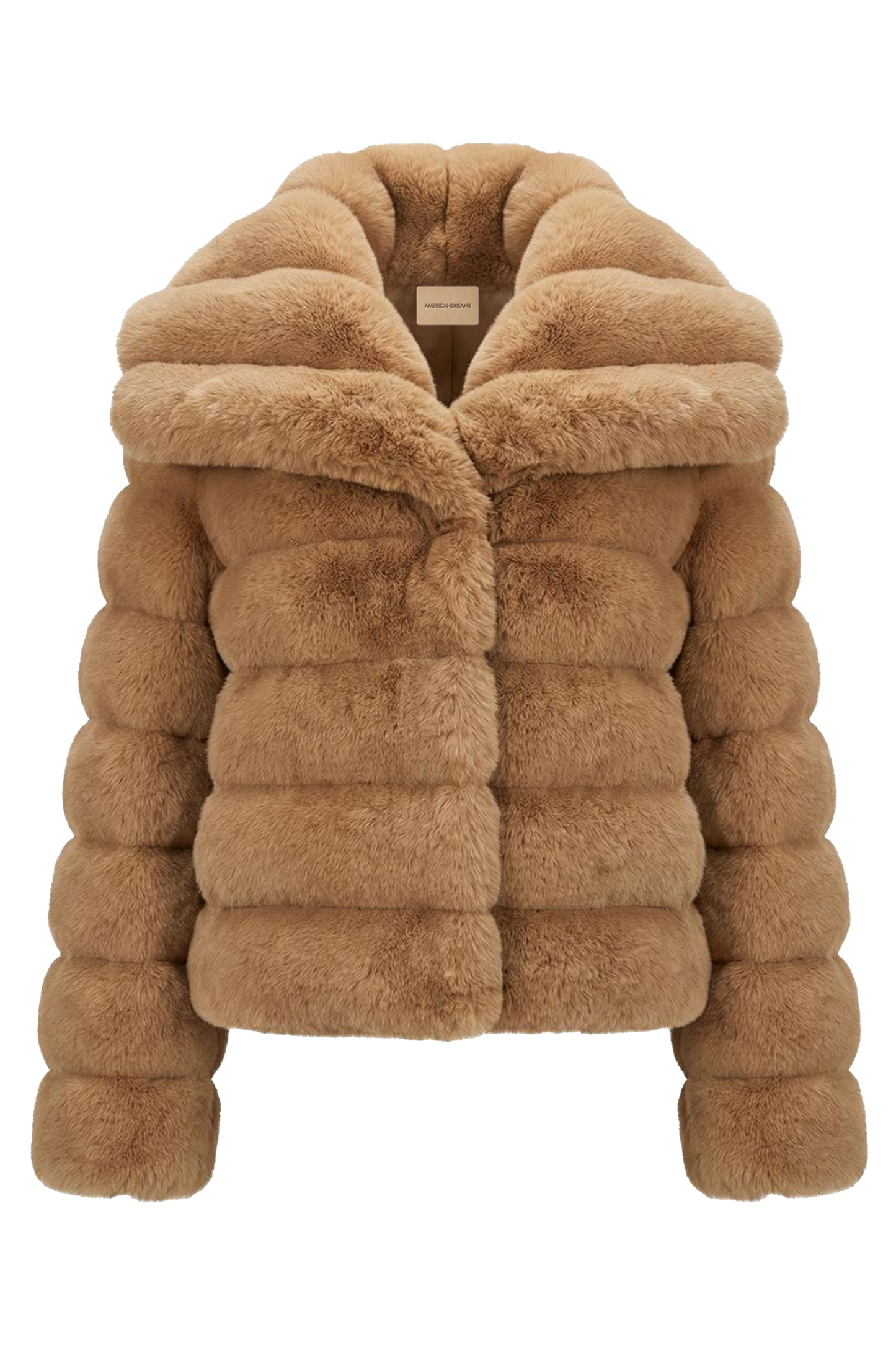 Leelai Faux Fur Coat Short Medium Brown