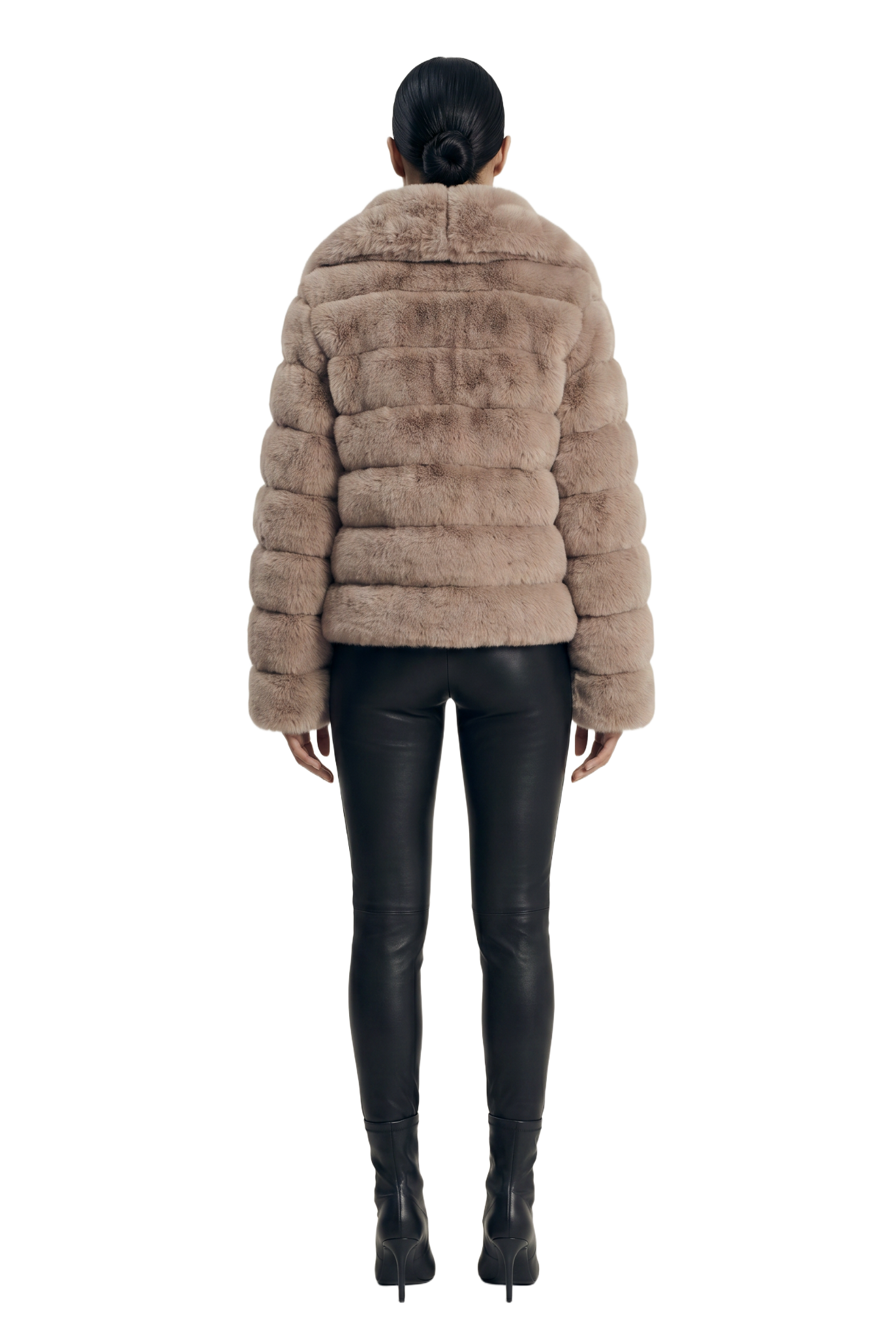 Leelai Faux Fur Coat Short Taupe