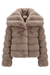 Leelai Faux Fur Coat Short Taupe
