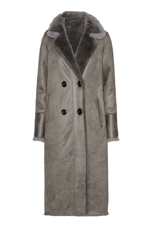 Leona Wool Coat Long Light Grey