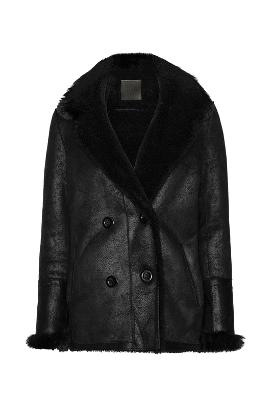 Leona Wool Coat Short Black