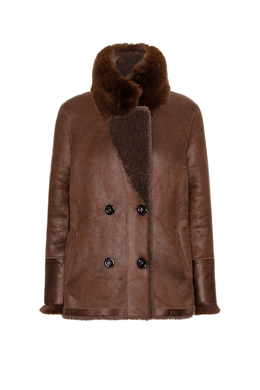 Leona Wool Coat Short Chocolate Brown