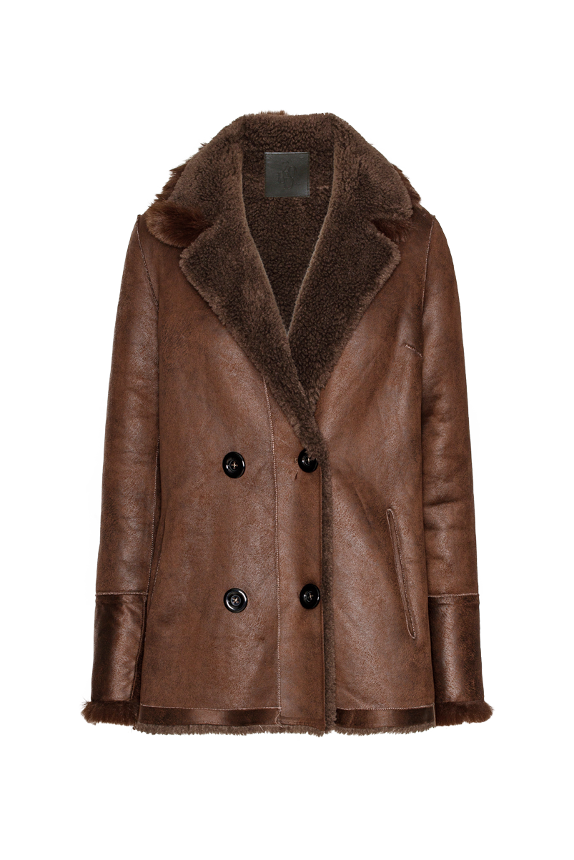 Leona Wool Coat Short Chocolate Brown