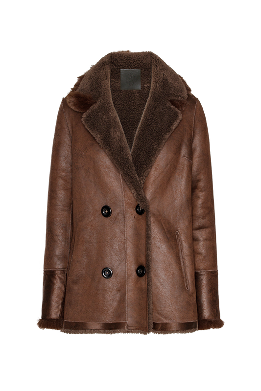 Leona Wool Coat Short Chocolate Brown