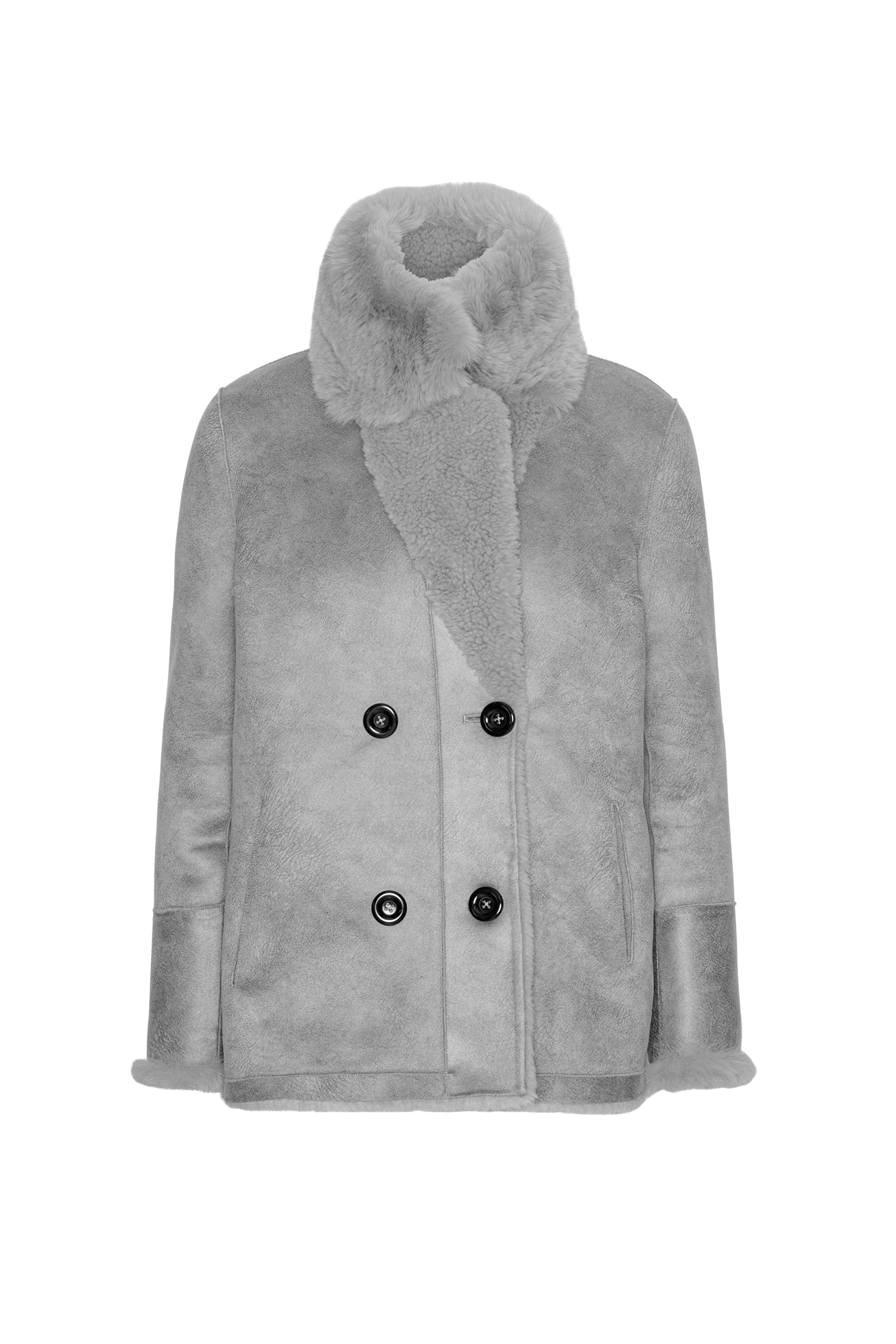 Leona Wool Coat Short Light Grey