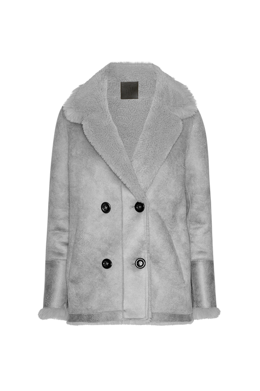 Leona Wool Coat Short Light Grey