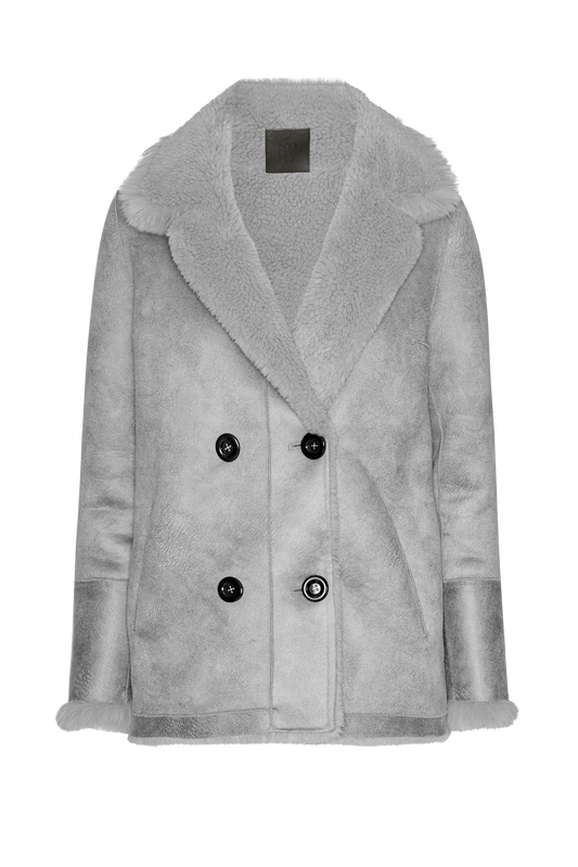 Leona Wool Coat Short Light Grey
