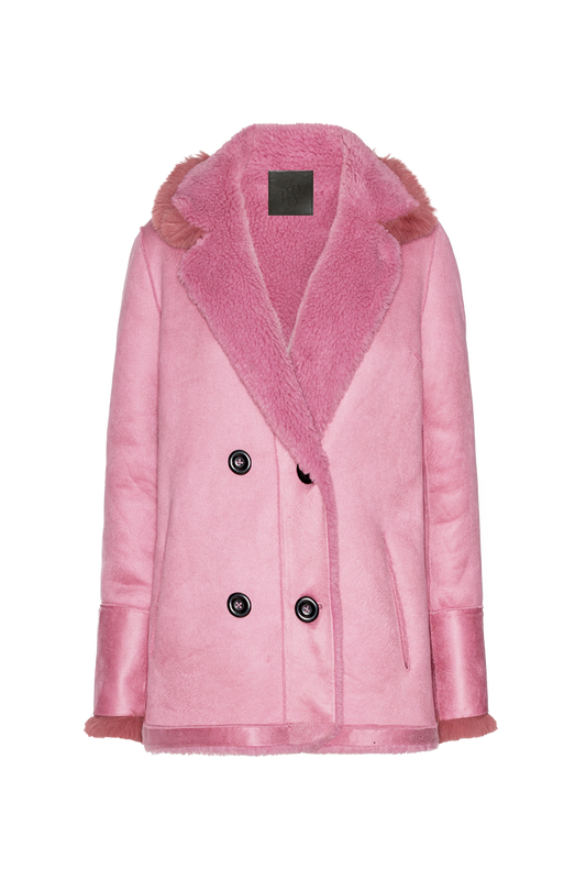 Leona Wool Coat Short Pink