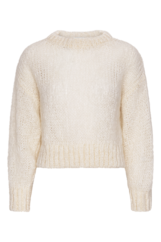 Leonnie Alpaca Cropped Pullover White