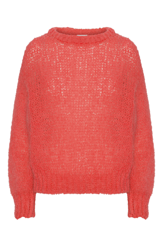 Leonnie Alpaca Pullover Coral Red