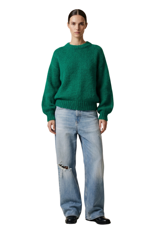 Leonnie Alpaca Pullover Emerald Green