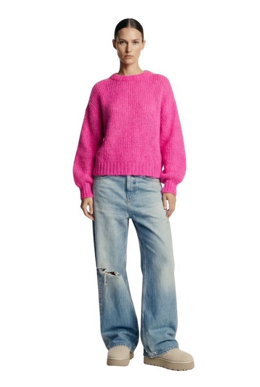 Leonnie Alpaca Pullover Neon Pink