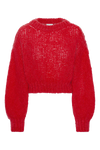 Leonnie Alpaca Cropped Pullover Ruby Red