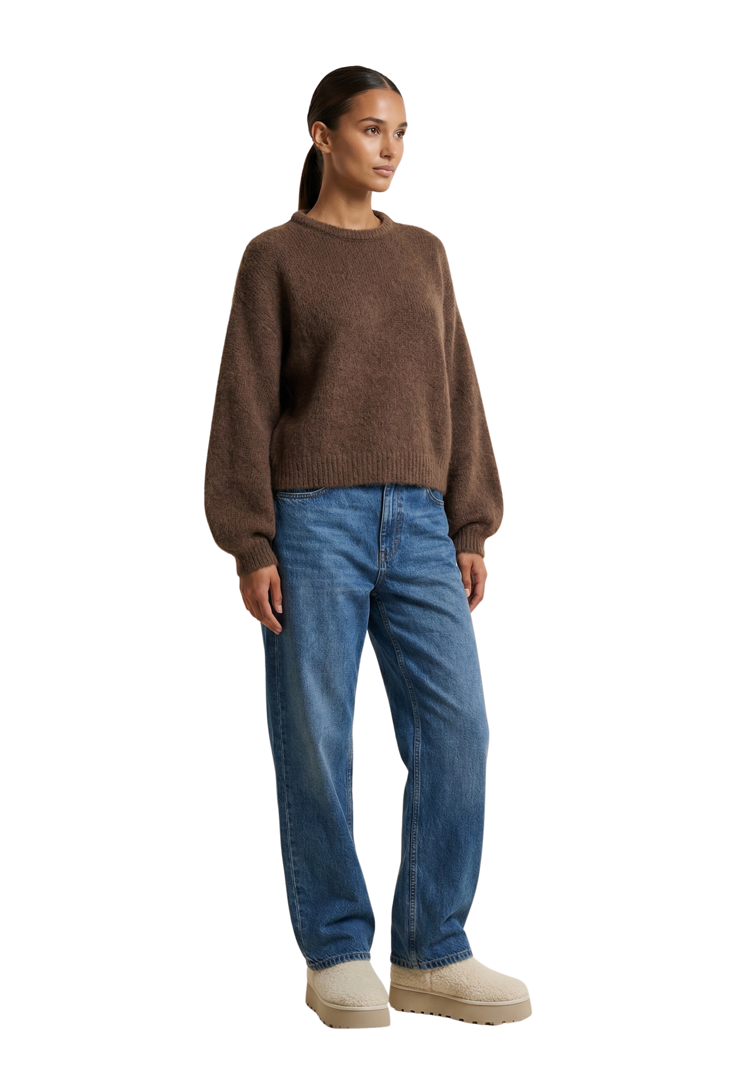 Liana Round Neck Pullover Cocoa
