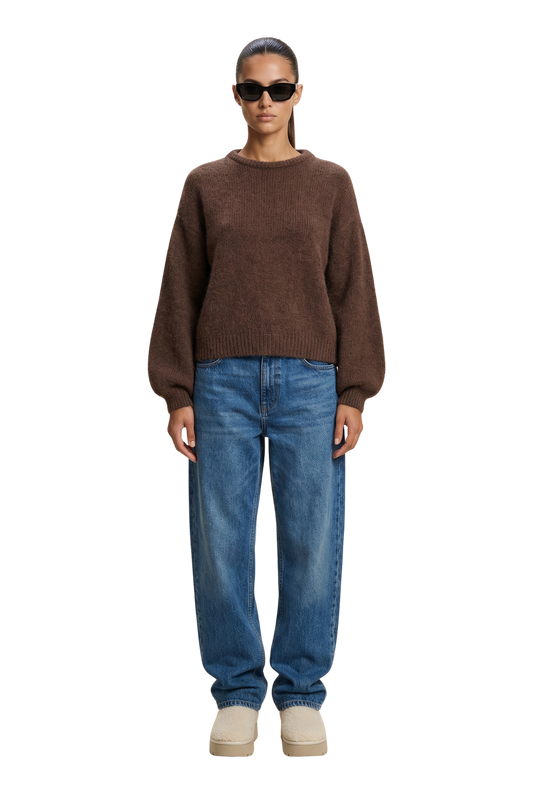 Liana Round Neck Pullover Cocoa