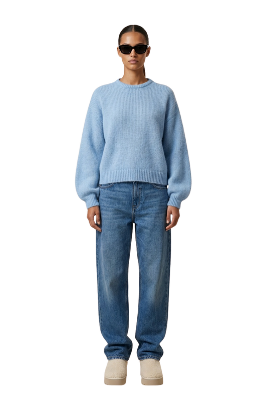 Liana Round Neck Pullover Light Blue