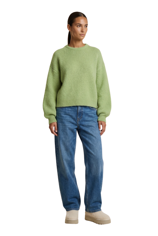 Liana Round Neck Pullover Tea Green