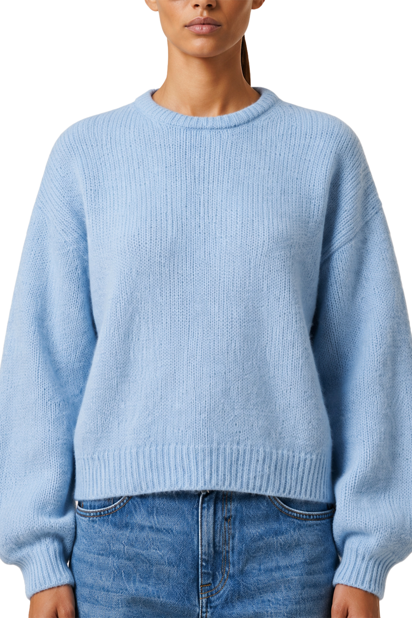Liana Round Neck Pullover Light Blue