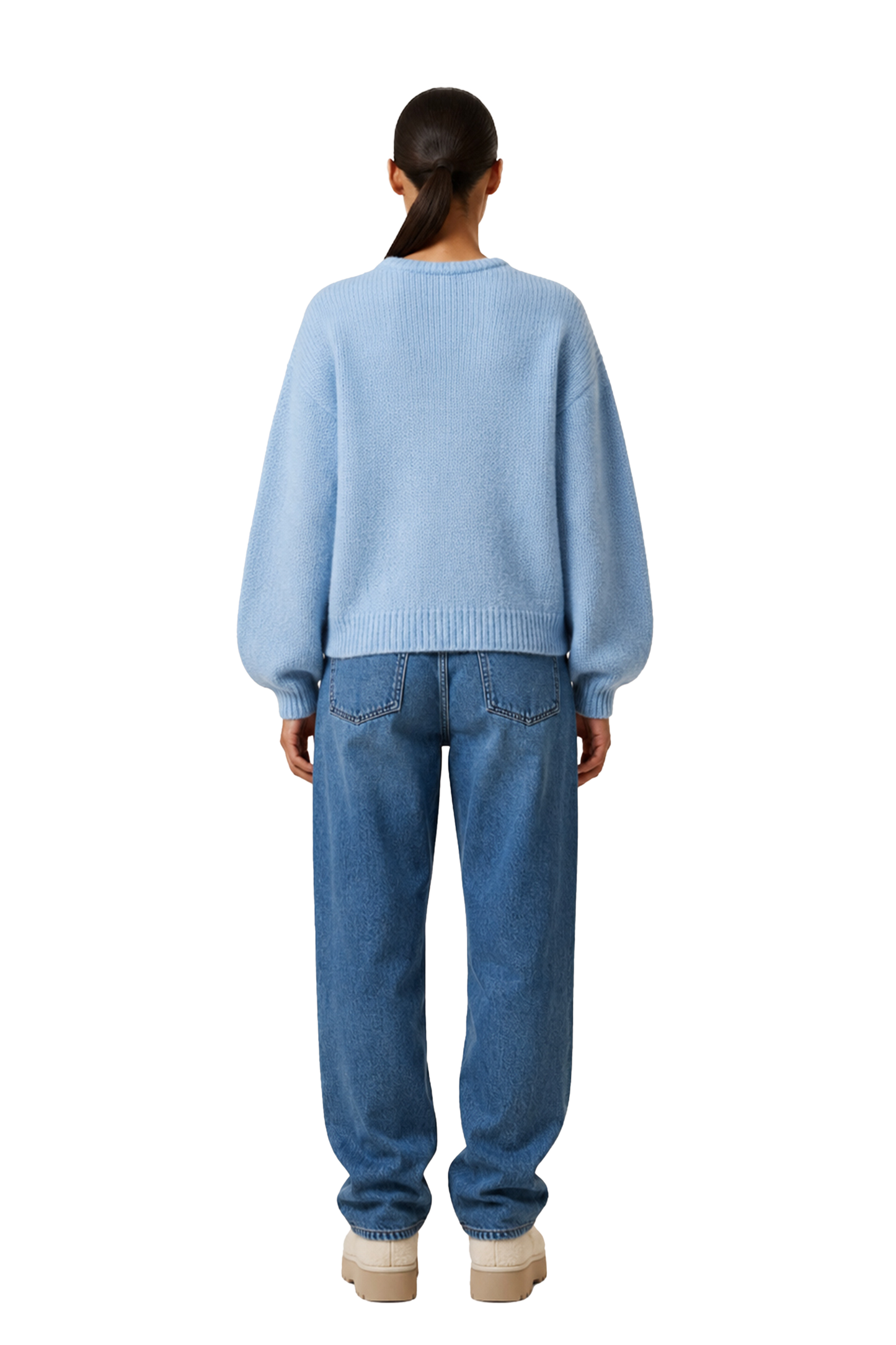Liana Round Neck Pullover Light Blue