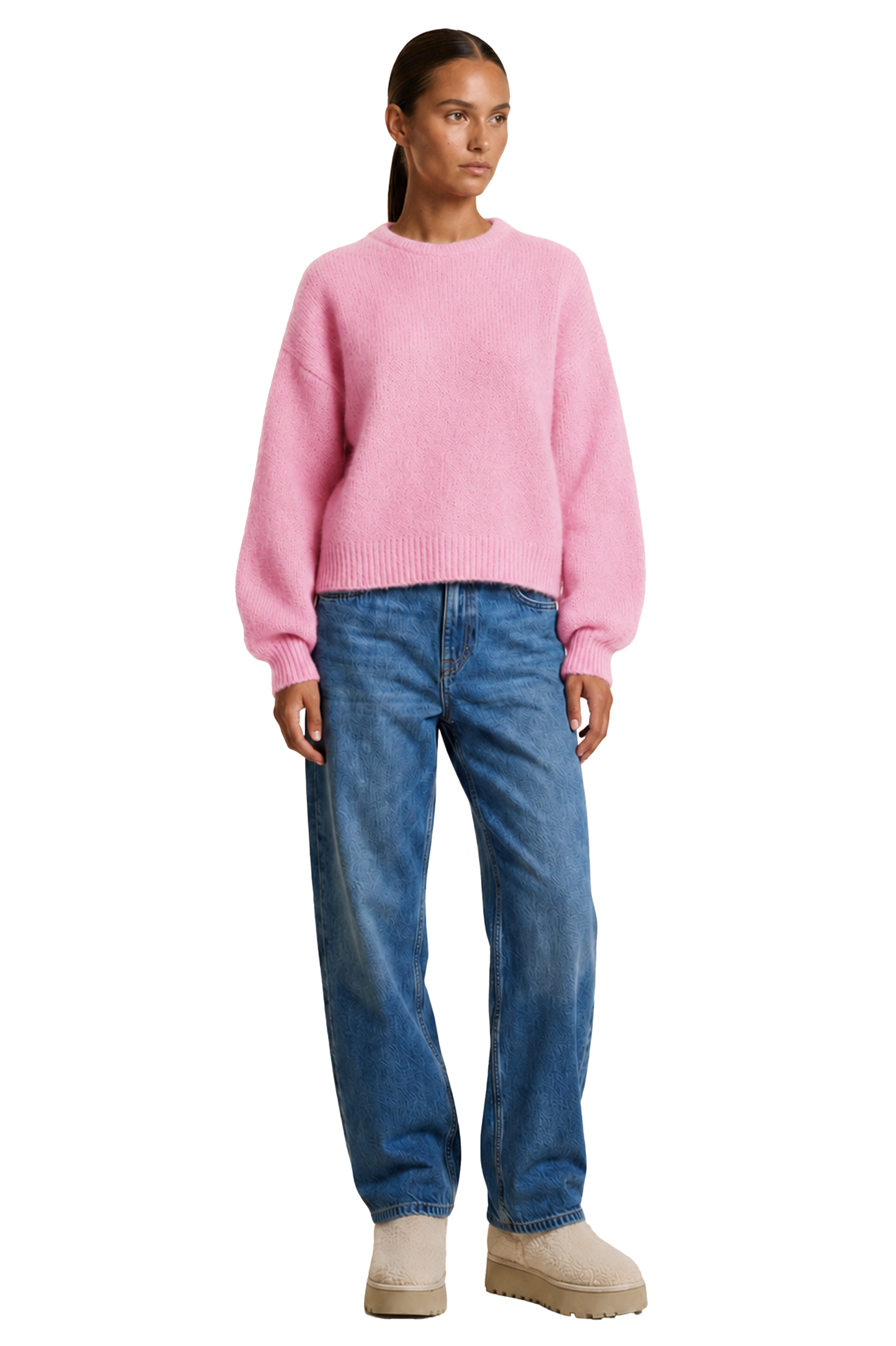 Liana Round Neck Pullover Soft Berry