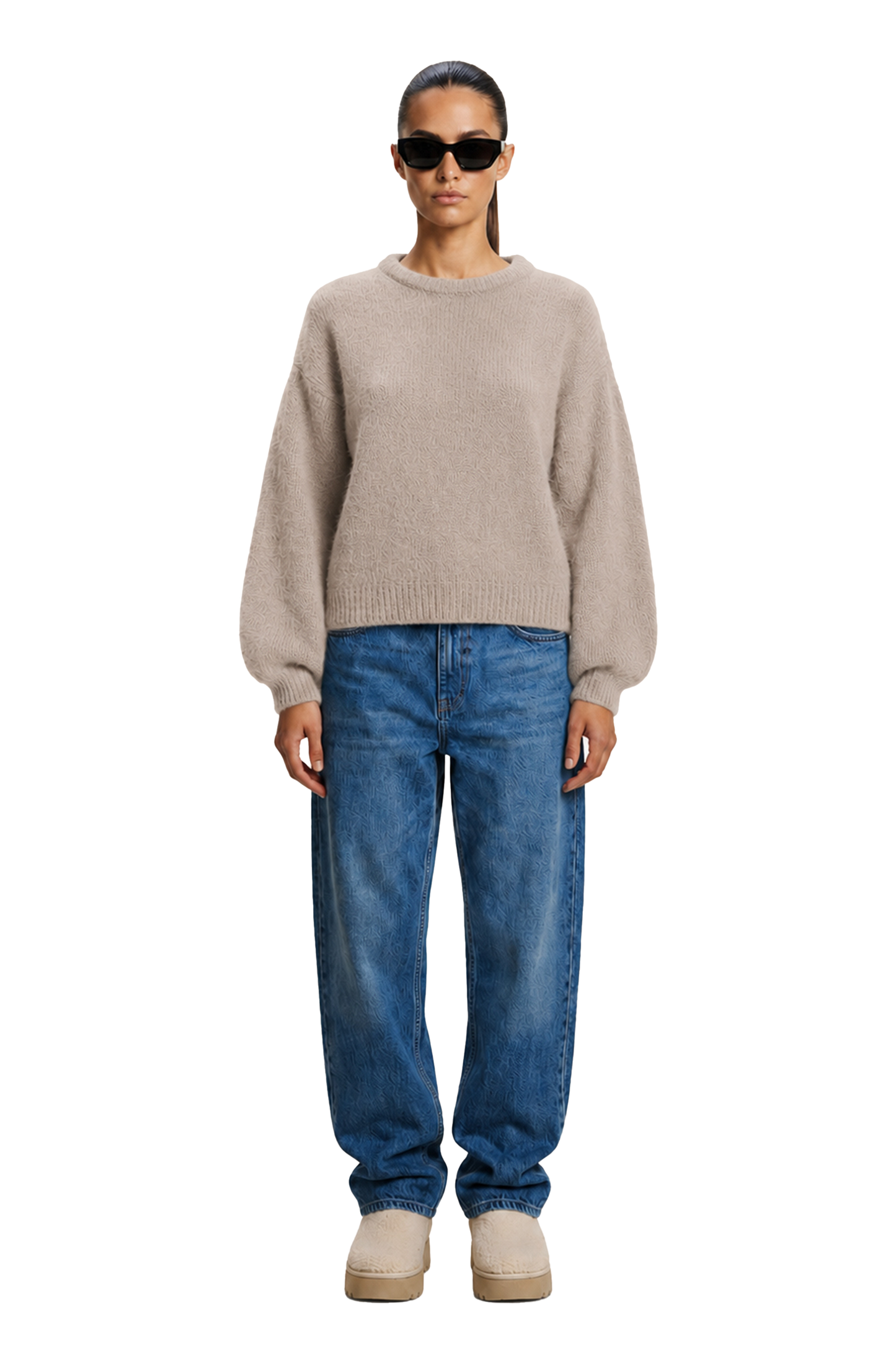 Liana Round Neck Pullover Light Taupe
