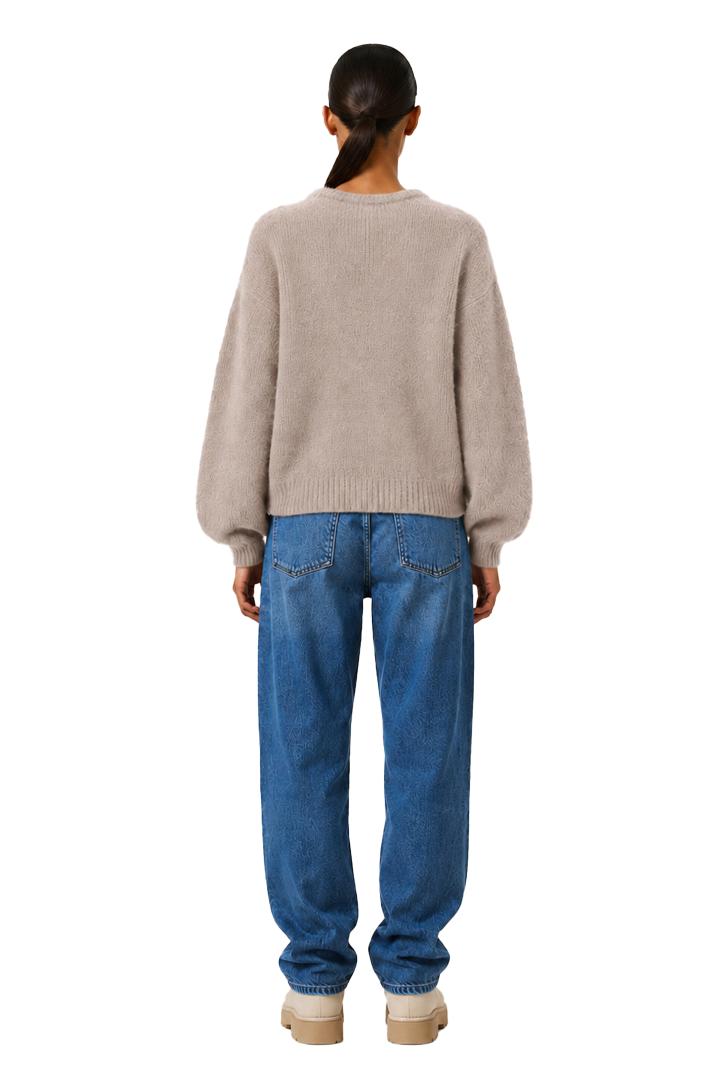 Liana Round Neck Pullover Light Taupe