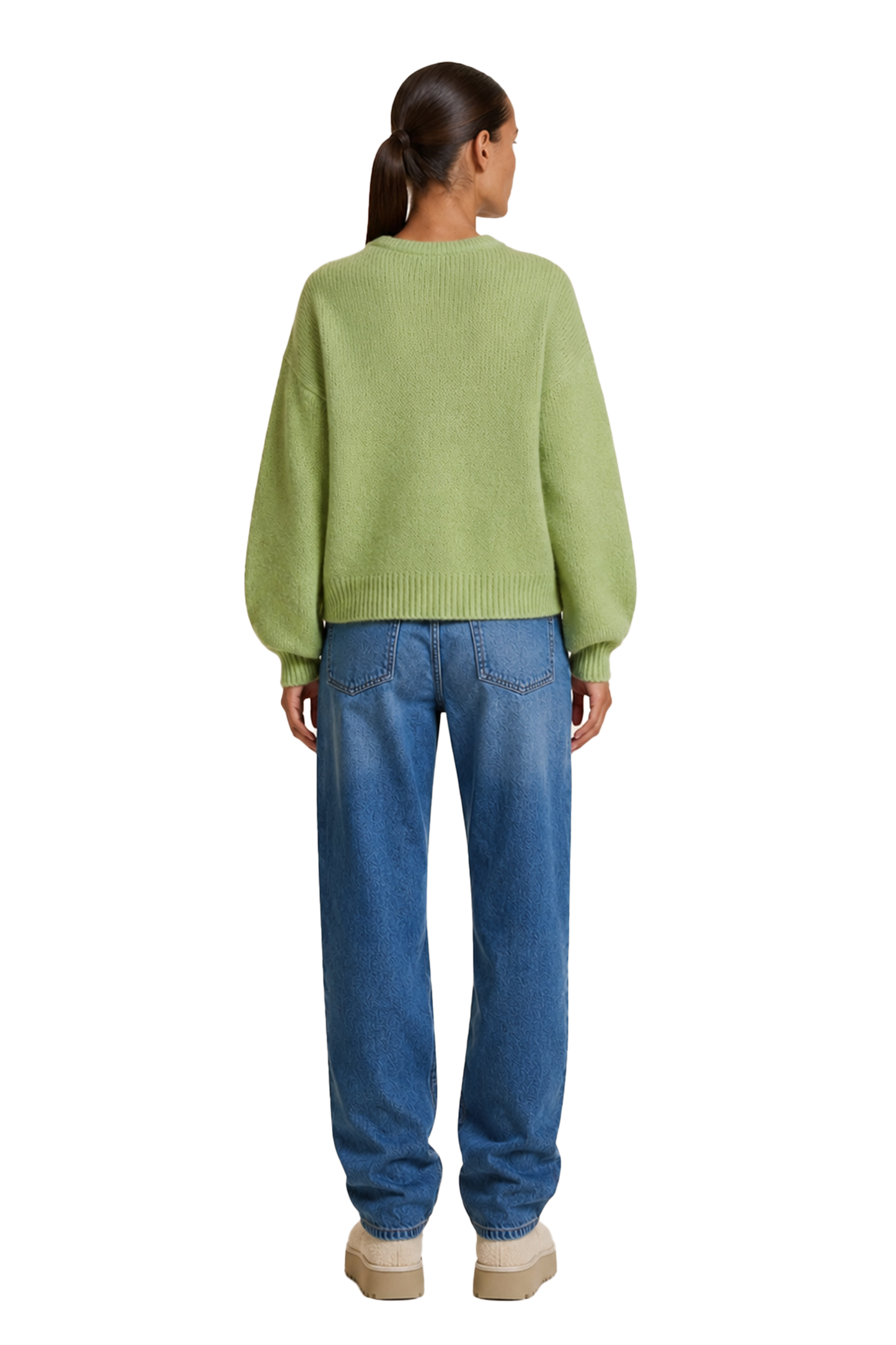 Liana Round Neck Pullover Tea Green