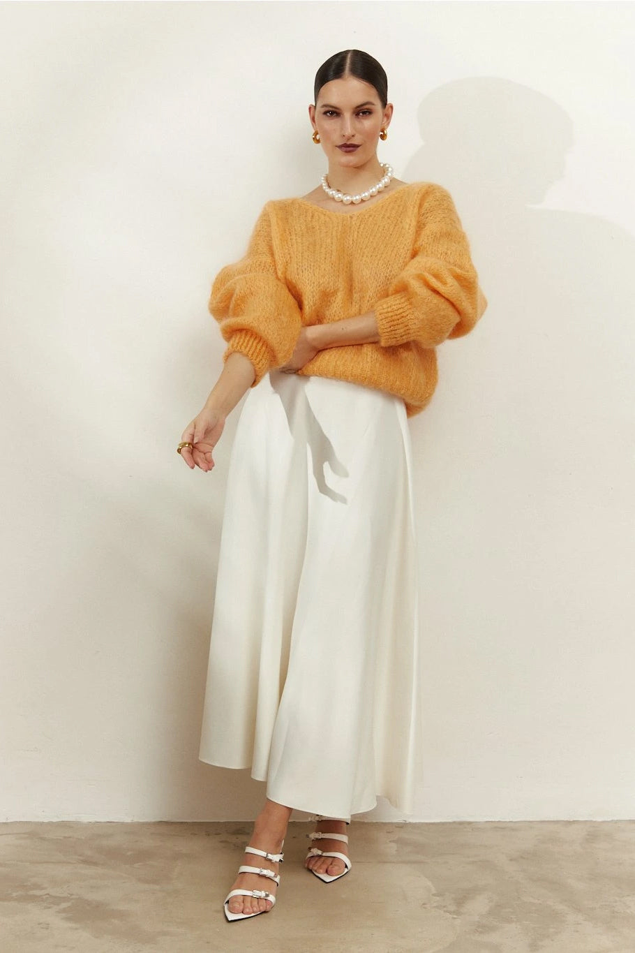 Milana LS Mohair Knit Light Orange