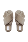 Lou Faux Fur Slippers Taupe