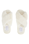 Lou Faux Fur Slippers Cream White