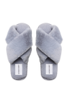 Lou Faux Fur Slippers Light Grey